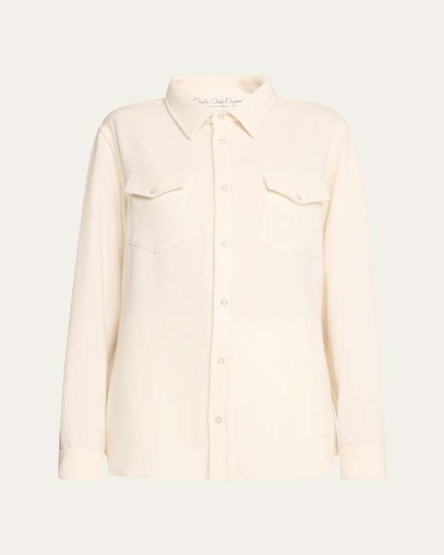 Cashmere Button-Front Shirt